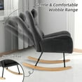 thumbnail image 5 of PAPROOS Modern Teddy Fabric Rocking Chair, Accent Rocker Chair with High Backrest for Nursery, Accent Glider Rocker for Living Room Bedroom Playroom，Gray, 5 of 7