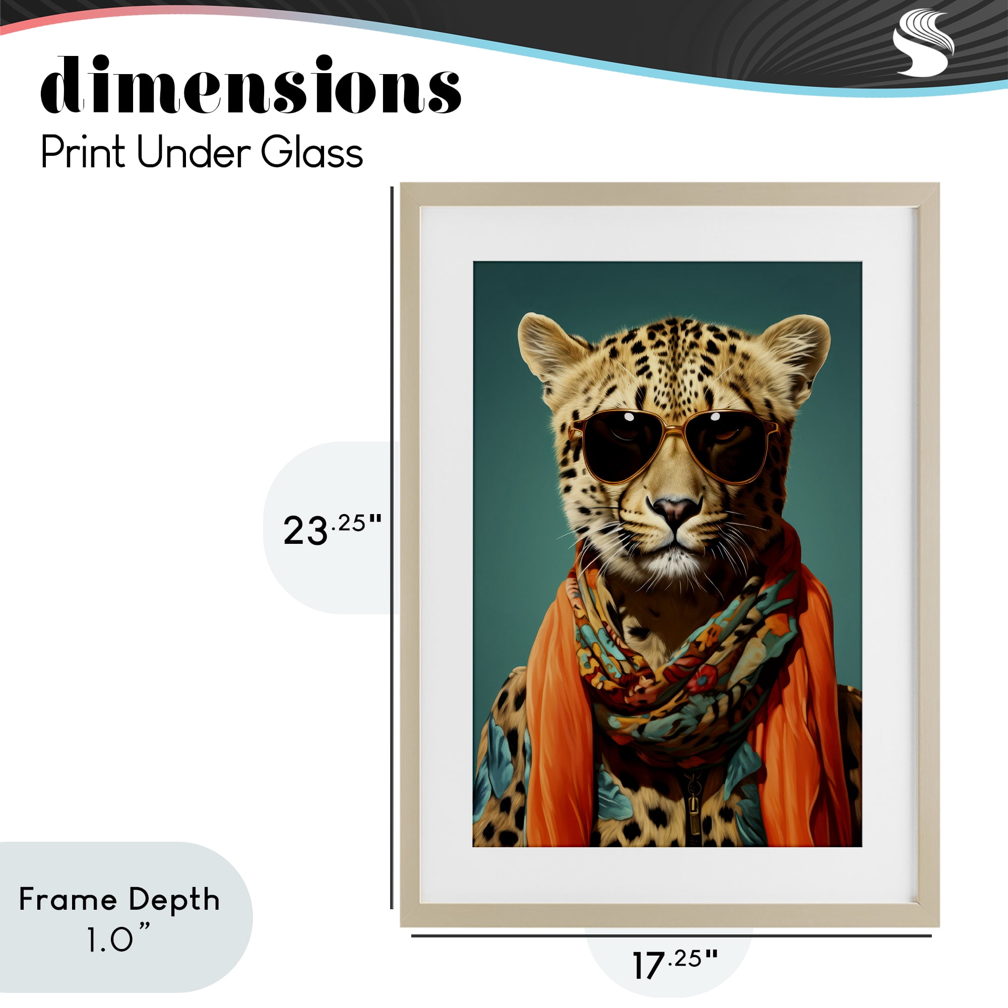 Stupell Industries Safari Glamour Leopard Birch Framed Print Under Glass, design by Andrea Haase