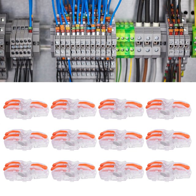 Cable 20 Piezas Conector Rápido De Cable 1 En 2 Salida Bloque De Terminales De Conductor Tipo T Transparente SPL-F12Orange