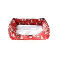 thumbnail image 7 of Christmas Pet Bed for Cats & Dogs - oft Plaid Enclosed leep Nest, Washable Warm Pet Cushion, Removable Portable Nest for mall Medium Large Pets, 20.08*18.11*6in, Red, 7 of 7
