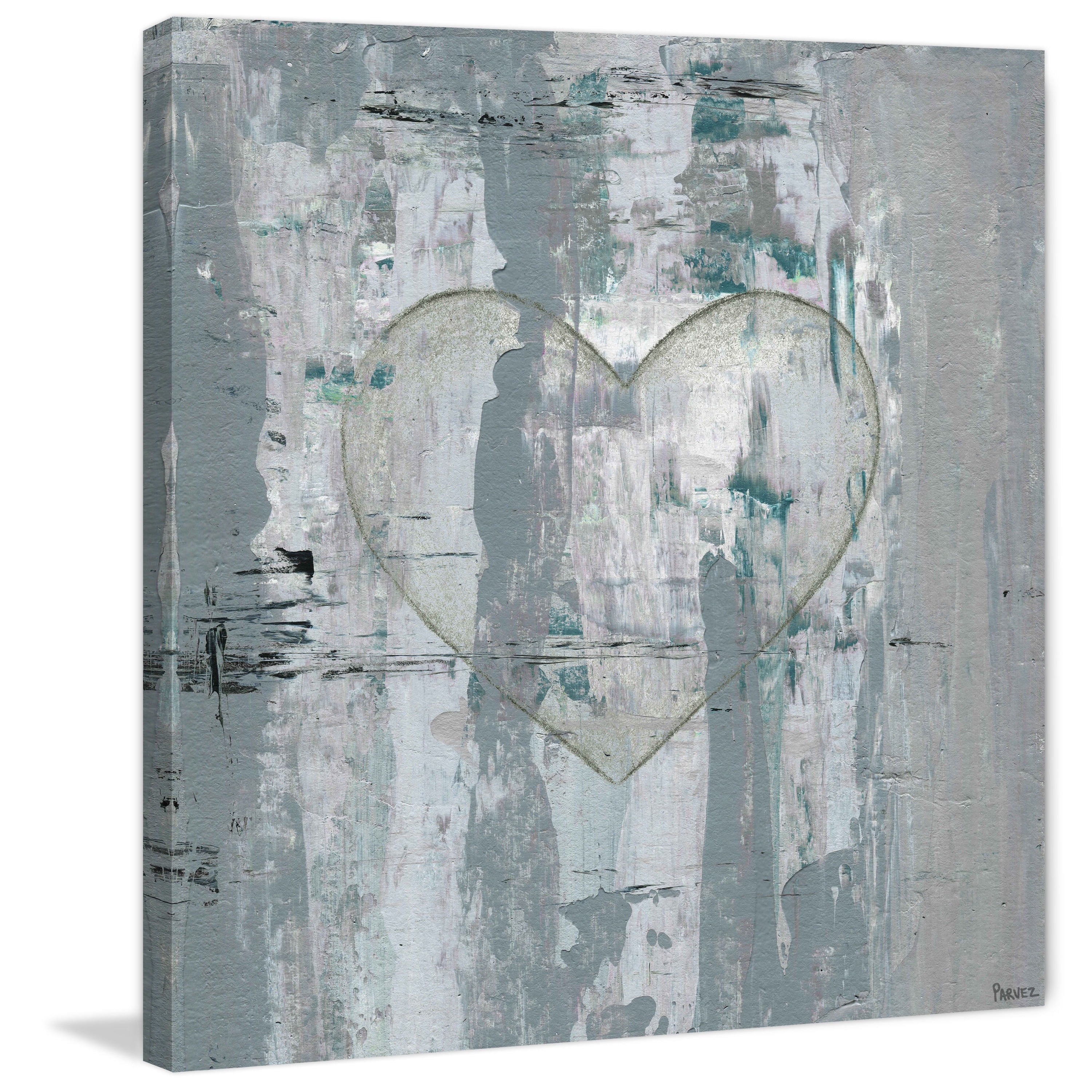 Painted Heart Painting Print on Wrapped Canvas