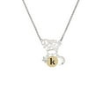 thumbnail image 2 of Delight Jewelry Goldtone Disc 1/2'' Initial - k - Silvertone Dream Big Pendant Necklace, 25", 2 of 4