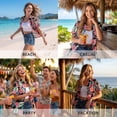 thumbnail image 3 of Hawaiian Button Down Shirts for Women Casual Short Sleeve Floral Tops Aloha Beach Blouses, 3 of 8