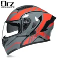 thumbnail image 3 of Casco de motocicleta modular abatible de cara completa para carreras, scooter, casco de motociclista, viseras dobles, aprobado por DOT, 3 of 5