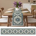 thumbnail image 6 of Boho Short Table Runner 36 Inches Long,Traditional Abstract Ethnic Floral Pattern Cotton Linen Table Runners Dresser Scarves,Fabric Tabletop Scarf Furniture Cover for Home Dinner Party Decor 13"x36", 6 of 9