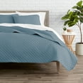 thumbnail image 1 of Bare Home Quilt Set - 3 Piece - Diamond Stitched Bedspread Coverlet - Full/Queen, Coronet Blue, 1 of 4