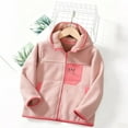 thumbnail image 2 of Favoffer Boys Girls Hooded Jacket Toddler Kids' Fall Winter Fleece Long-Sleeve Thickened Coat Letter Print Zip-Up Outerwear for Daily, Travel, Holiday Gatherings, Birthday Parties 4-15Y, 2 of 7