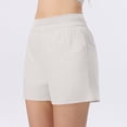 thumbnail image 4 of Diufon Womens Yoga Shorts Elastic High Waist Shorts with Pockets Summer Solid Color Jogger Shorts, 4 of 7