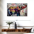 thumbnail image 3 of Elephant Stock Epic Colorful Elephant Wall Art - Horizontal Multi Panel Canvas - Living Room Wall Decor - Animal Multi Panel - Red And Gray Decor - 38" x 24", 3 of 8