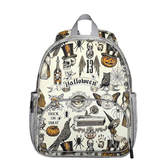 Goth Starry Night Ergonomic Backpack - Adjustable Breathable Student Bag with Side Pockets
