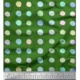 thumbnail image 1 of Soimoi Green polyester Crepe Fabric Circle Geometric Print Fabric by the Yard 42 Inch Wide, 1 of 5