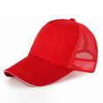 thumbnail image 5 of Prolriy Toddler Hat Children's Solid Color Net Cap Student's Baseball Cap Sun Visor Cap Peaked Cap Baby Hat Red, 5 of 8