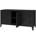 thumbnail image 1 of MIOCASA Meuble TV en Métal avec Rangement Armoire à 3 Portes pour Salon (Noir), 1 of 4