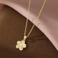 thumbnail image 5 of Solid 925 Sterling Silver CZ Plumeria Flower Necklace Choker for Women Teens Flower Pendant Necklace, 5 of 12