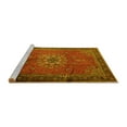 thumbnail image 2 of Ahgly Company Machine Washable Indoor Square Medallion Yellow Traditional Area Rugs, 4' Square, 2 of 4