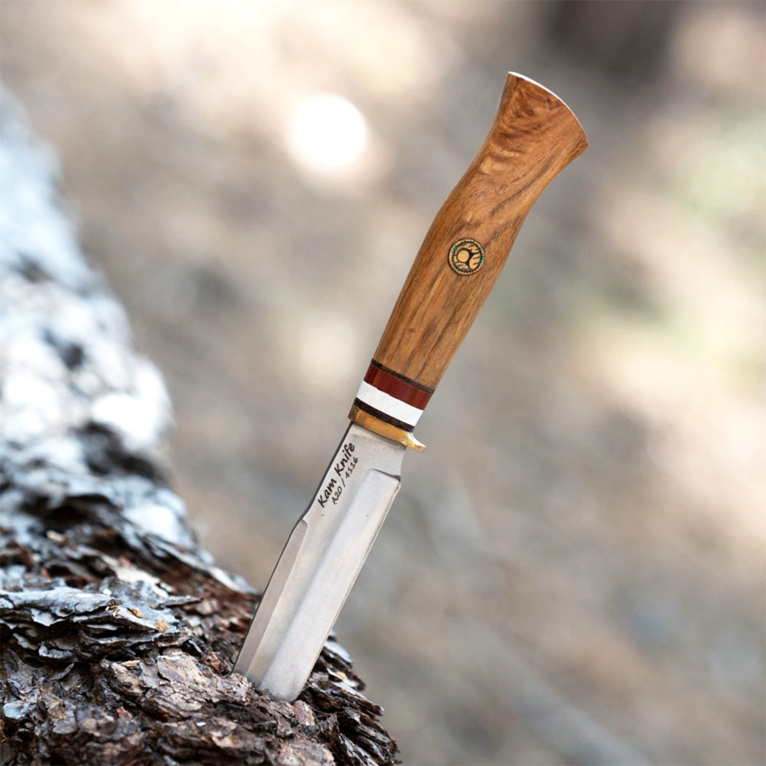 Kam Knife - A20 4116 Steel Accacia Wood Handle Fixed Blade
