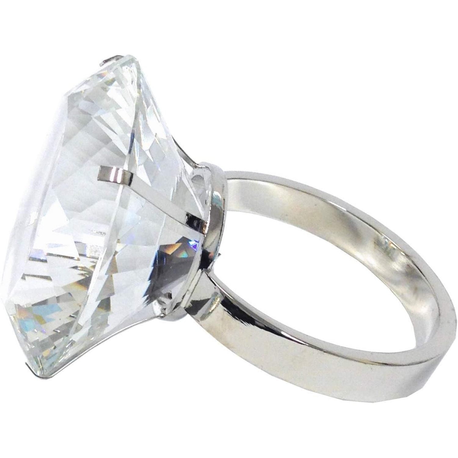 HYYYYH 3'' (80mm) Glass Crystal Ring Paperweight Home Office Decor