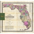 thumbnail image 2 of Drew, Columbus 27x26 Gold Ornate Wood Framed with Double Matting Museum Art Print Titled - New Map of The State of Florida, 1870, 2 of 4