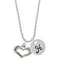 thumbnail image 1 of Delight Jewelry Silvertone Heart with 3 AB Crystals - Believe Faith Prayer Silvertone Script Initial Disc - H - Charm Necklace, 20"+3", 1 of 4