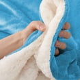thumbnail image 3 of Moonlight20015 Sherpa Blanket Fluffy Plush Ultra-Soft Bed Blanket Reversible Twin Size Light Blue Color, 3 of 8
