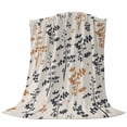 thumbnail image 6 of Orange Grey Botanical Blanket Soft Cozy Warm Twin Blanket for Bed, Plush Fuzzy Flannel Fleece Blankets for Sofa, Rustic Country Spring Floral Summer Leaf Throw Blankets for Couch Gifts, 60"x80", 6 of 9