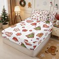 thumbnail image 2 of Erosebridal Cartoon Gingerbread Pattern Zipper Full Size Comforter Sets with Fitted Sheet and 2 Pillowcases,Sweet Christmas Zipper Bedding Set,White,Reversible, 2 of 7