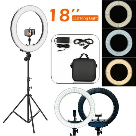 PVUEL 18 LED SMD Ring Light Kit w/ Tripod Stand For Cell Phone Camera Selfie Makeup