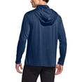 thumbnail image 4 of Men's Sun Hoodie with Built-in Face Mask and Long Sleeves Featuring UPF 50+ Protection for Fishing Hiking Running Beach Days Navy M, 4 of 8