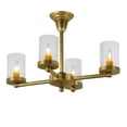thumbnail image 3 of Meyda Tiffany 140502 Bakersfield 4 Light 24" Wide Pillar Candle Style Chandelier - Brass, 3 of 7