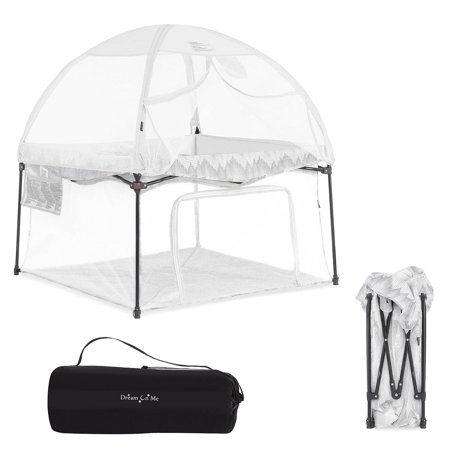 UPC: 0810063665302 | Dream On Me Ziggy Square Baby Playpen with Canopy Portable and Lightweight playpen for Babies and Toddler Indoor and Outdoor Playpen Breathable Mesh Easy to Fold and Travel – Carry Bag Included Dove White