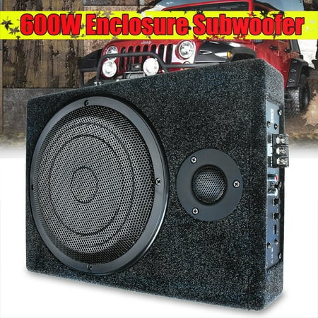 8''/10'' 600W Under Seat Car Audio Subwoofer Powerful Amplifier Amp Super Bass Speaker for Car/Truck + Wiring Kit Father's Day (Best Car Speakers For Bass Without Subwoofer)