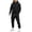 Black_009, variant on Mens Casual Knitted Pullover Sweater Long Sleeve Stand Collar Vintage Quarter Button Sweaters with Elbow Patches Navy L