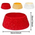 thumbnail image 3 of fastboy Velvet And Sequin Christmas Tree Collar For Festive Touch Easy To Install Christmas Tree Basket Base golden, 3 of 6