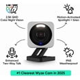 thumbnail image 3 of Wyze Cam v4 2.5K QHD Wi-Fi Indoor/Outdoor Smart Home Security Camera with Color Night Vision, Motion-Activated Spotlight, and 2-Way Audio, 3 of 12