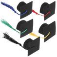 thumbnail image 4 of Graduation Cap Toppers with Tassel for DIY Decor Assorted Color Felt Cloth and Tassel Mini Size, 4 of 4