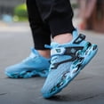 thumbnail image 3 of Toddler Boys Walking Shoes Wide Width Comfortable Slip on Sneakers Breathable Meah All Day Wear School Athletic Basketball Shoes Light Blue Size 4 Big Kid, 3 of 5