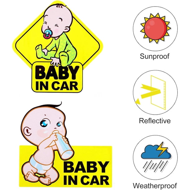 10 Piezas Etiqueta Adhesiva de Letrero de Tablero de Bebé para Auto Calcomanía de Bebé en el Auto Calcomanías de Señales de Seguridad para Bebés y Niños Calcomanía para Auto de Bebé Calcoman