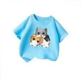 thumbnail image 2 of Hiiyo T-Shirt Graphique Chat Dessin Animé pour Filles Manches Courtes Col Rond pour Enfants, 2 of 3