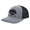 Heather Grey/Black, variant on Mens Trout Fishing Tree Circle Embroidered Mesh Back Trucker Hat-Heather Grey/White