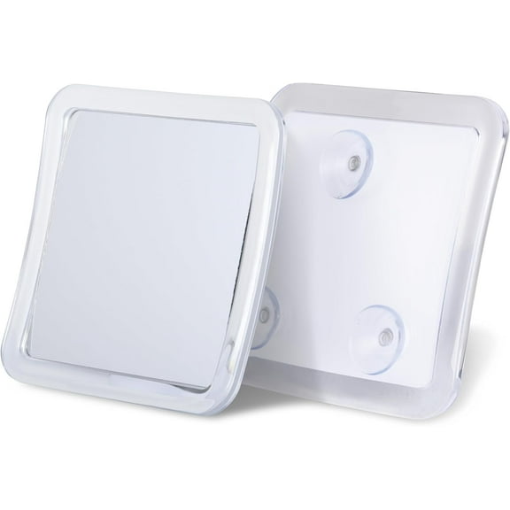 Mirrorvana Small Travel Shower Mirror - Fogless Shower Shaving Mirror with Triple Suction Cups, Anti-Fog & Shatterproof Stick On Shave Mirror for Bathroom and Travel - 5.3" x 5.3"