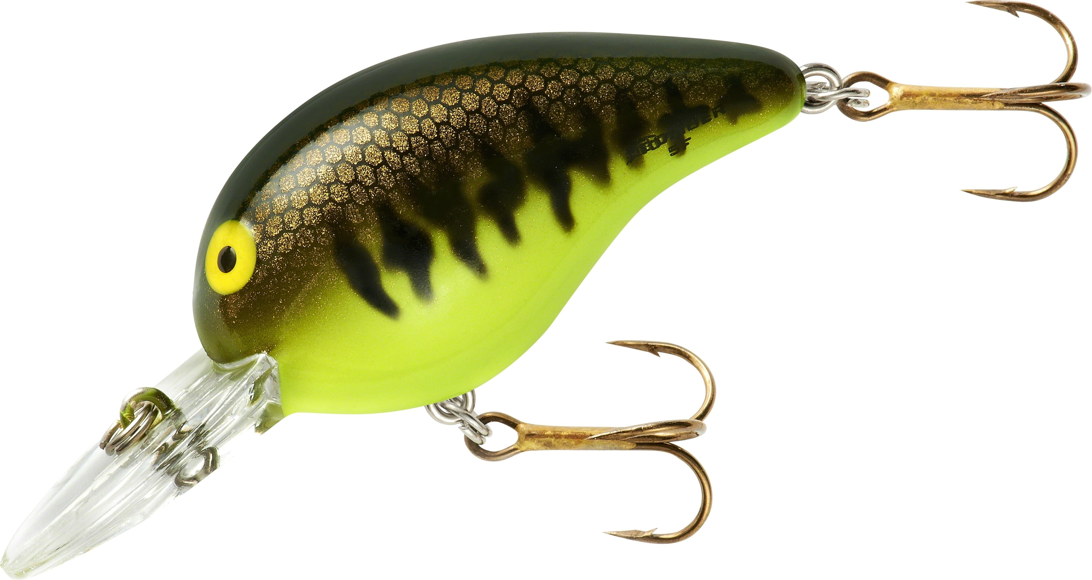 Bomber B05FCBB Fat A Crankbait,2" 3/8oz,Chartreuse Baby Bass Floating