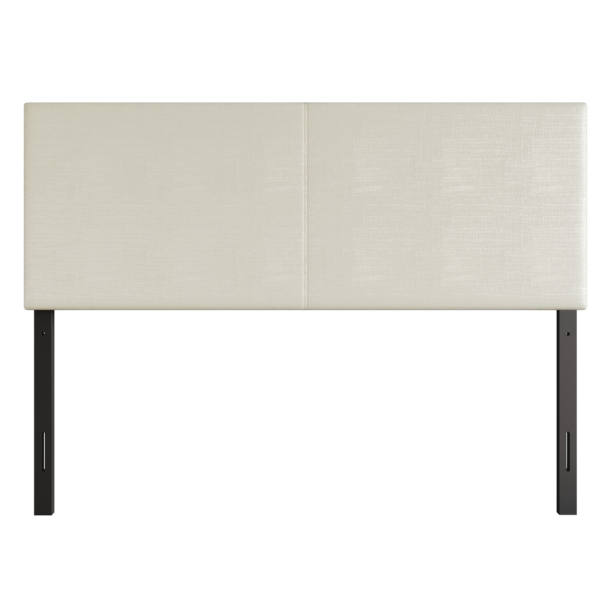 Home Design Hazard Full Upholstered Headboard with Foam Padding and Minimalist Design, Metallic White, Easy Assembly