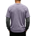 thumbnail image 5 of GrmtClth Mens Shirts Fake 2-Piece Layered Crew Neck Pullover Tops Contrast Long Sleeve Lightweight Walking Hiking Shirts Light Purple 3XL, 5 of 7