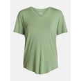 thumbnail image 6 of Time and Tru Women's V Neck Tunic Tee with Short Sleeves, Sizes XS-XXXL, 6 of 6