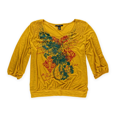 thumbnail image 1 of Estilo y co. Camiseta adornada con cuello en V para mujer, marrón, extragrande Style&co. Camiseta adornada, 1 of 2