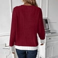 thumbnail image 4 of Sexlip Womens Contrast Trim Sweater V Neck Design Warm Fabric Relaxed Silhouette for Fall Outings Red XL, 4 of 7
