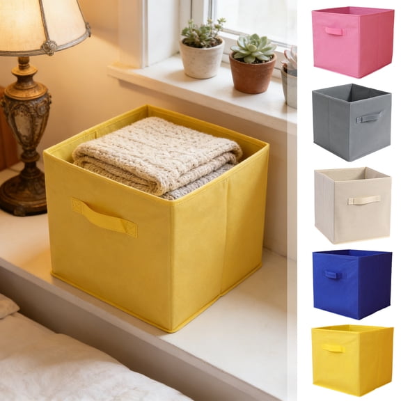 Viflosae Storage Box Small Storage Box Clothes Storage Bins Foldable Cloth Storage Bins Ideal for Wardrobe Organization Toy Storage Desktop Tidying Home and Dorm Organization Solutions