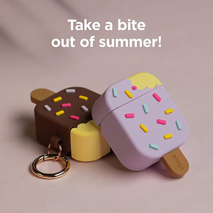 elago Ice Cream AirPods Case with Keychain Designed for Apple AirPods 1 & 2  (Chocolate)