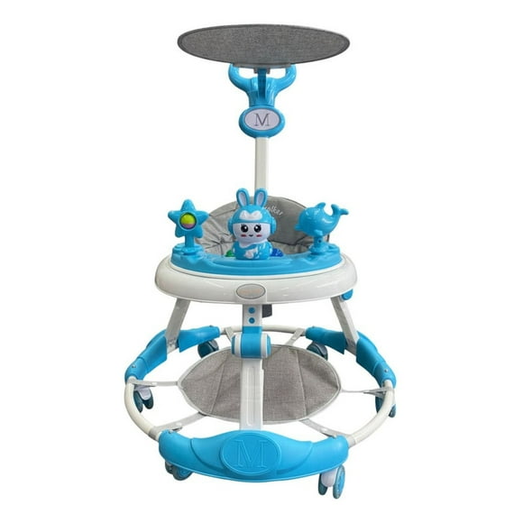 Andadera Para Bebé Babytek Conejito Llanta Gel Toldo Azul