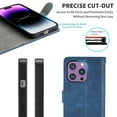 thumbnail image 4 of Nalacover for iPhone 14 Plus Flip Wallet Case,Stylish 360 Protection Synthetic Leather Soft TPU Flexible Magnetic RFID Kickstand Card Slots Shockproof Anti-Scratch with Wrist Strap Cover.Blue, 4 of 6